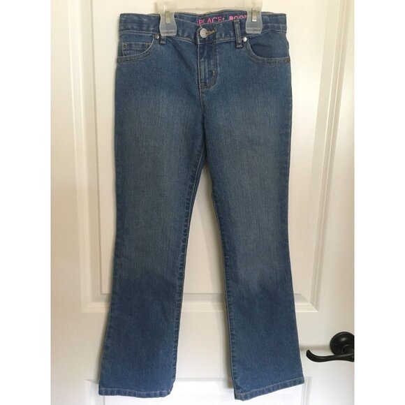 Childrens Place Girls Denim Jeans 10 Bootcut adjustable waist School NEW - Picture 1 of 6